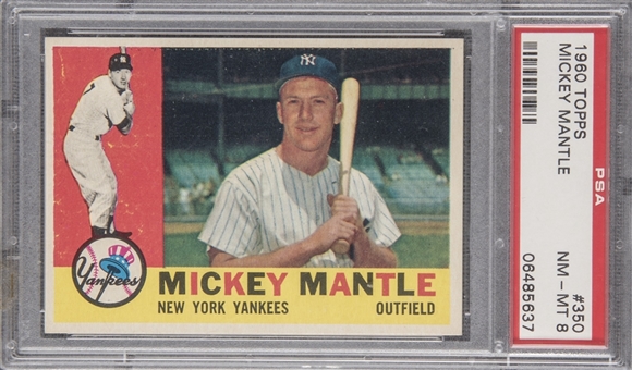 1960 Topps #350 Mickey Mantle – PSA NM-MT 8
